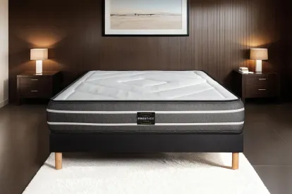 Ensemble Matelas Sommier 180x200 cm - Sommier Noir (en kit) - Exclusive
