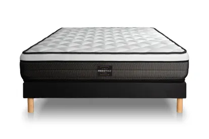 Ensemble Matelas Sommier 200x200 cm - Sommier Noir (en kit) - Suite