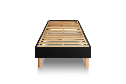 Ensemble Matelas Sommier 120x190 cm - Sommier Noir (en kit) - Privilège