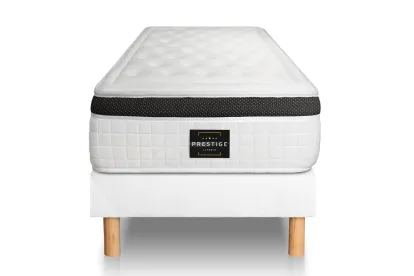 Ensemble Matelas Sommier 90x190 cm - Sommier Blanc (en kit) - Privilège