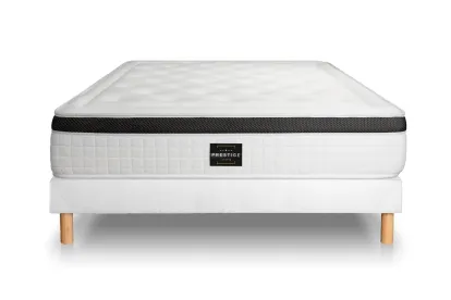 Ensemble Matelas Sommier 140x200 cm - Sommier Blanc (déjà monté) - Privilège