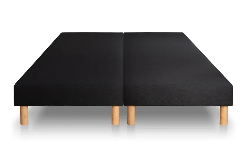 Pack lit complet 160x200 cm - Matelas + 2 Sommiers noirs + 2 oreillers + Couette - Supérieur