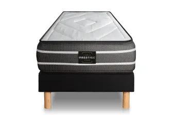 Ensemble Matelas Sommier 120x190 cm - Sommier Noir (en kit) - Exclusive