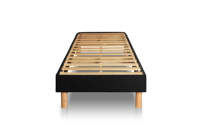Ensemble Matelas Sommier 80x200 cm - Sommier Noir (en kit) - Exclusive