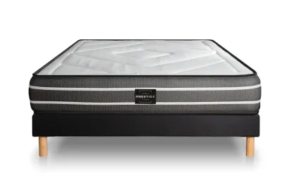Ensemble Matelas Sommier 140x190 cm - Sommier Noir (en kit) - Exclusive