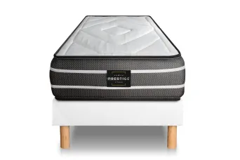 Ensemble Matelas Sommier 80x200 cm - Sommier Blanc (déjà monté) - Exclusive