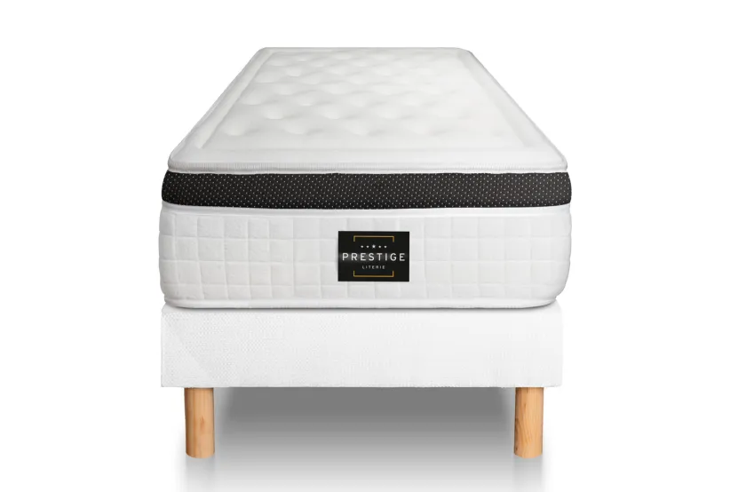 Ensemble Matelas Sommier 90x200 cm - Sommier Blanc (en kit) - Privilège