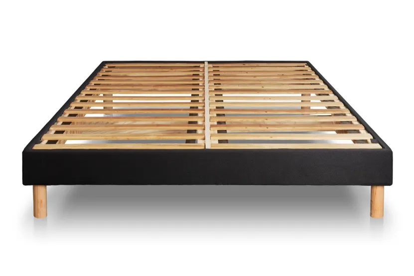 Ensemble Matelas Sommier 200x200 cm - Sommier Noir (en kit) - Exclusive