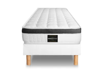 Ensemble Matelas Sommier 120x190 cm - Sommier Blanc (en kit) - Supérieur