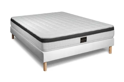 Ensemble Matelas Sommier 180x200 cm - Sommier Blanc (en kit) - Supérieur