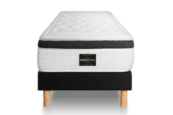 Ensemble Matelas Sommier 120x190 cm - Sommier Noir (en kit) - Privilège