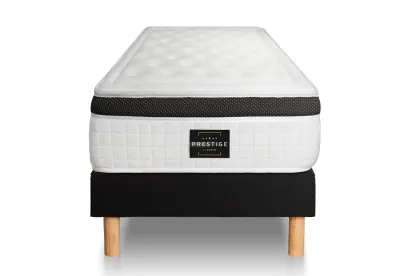 Ensemble Matelas Sommier 120x190 cm - Sommier Noir (en kit) - Privilège