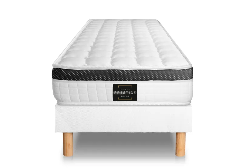 Ensemble Matelas Sommier 80x200 cm - Sommier Blanc (déjà monté) - Supérieur