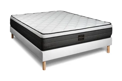 Ensemble Matelas Sommier 140x200 cm - Sommier Blanc (en kit) - Suite