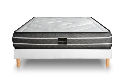 Ensemble Matelas Sommier 160x200 cm - Sommier Blanc (déjà monté) - Exclusive