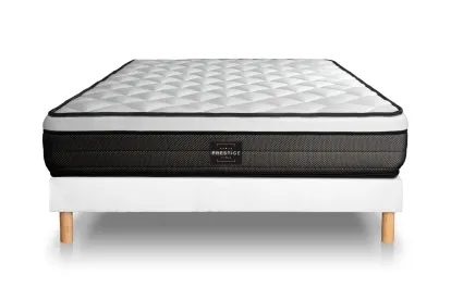 Ensemble Matelas Sommier 200x200 cm - Sommier Blanc (en kit) - Suite