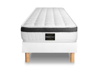 Ensemble Matelas Sommier 80x190 cm - Sommier Blanc (en kit) - Supérieur