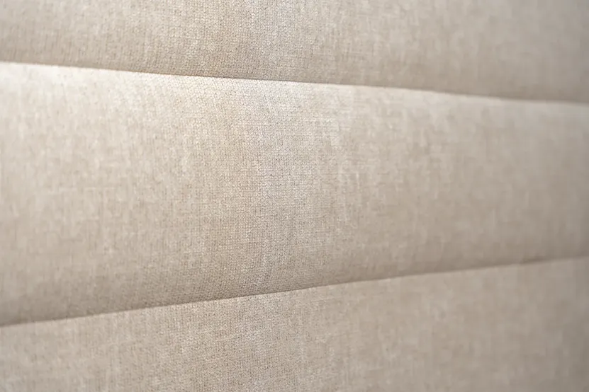 Tête de lit 150 cm Lignes - Tissu Toile Natté Beige Brun