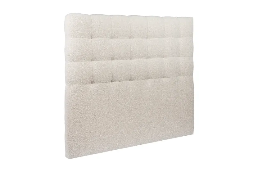 Tête de lit 160 cm Capitonnée - Tissu Bouclette Beige Clair