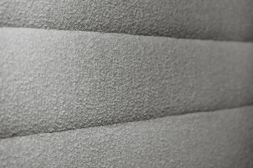 Tête de lit 135 cm Lignes - Tissu Bouclette Gris