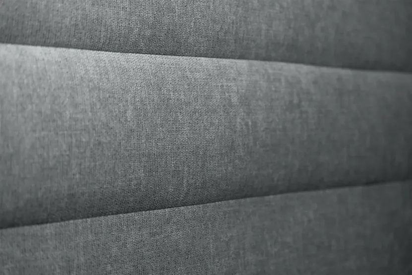 Tête de lit 150 cm Lignes - Tissu Toile Natté Gris Anthracite
