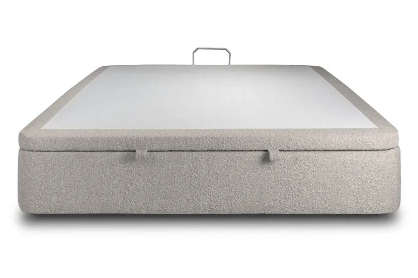 Sommier Coffre 140x200 cm - Bouclette - Gris