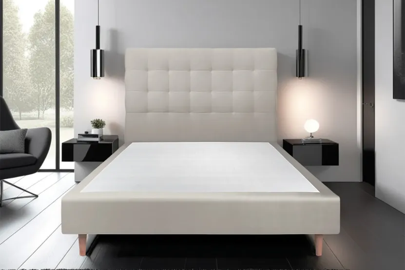 Tête de lit 160 cm Capitonnée - Tissu Velours Taupe