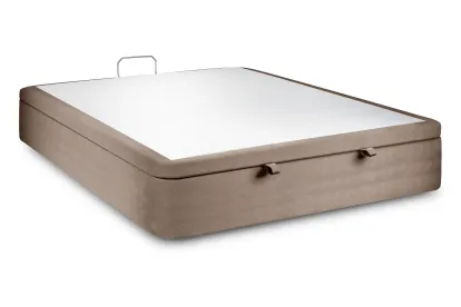 Sommier Coffre 180x200 cm - Velours - Taupe