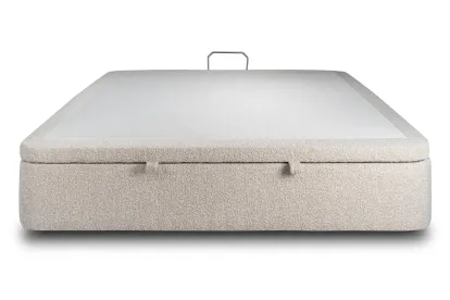 Sommier Coffre 140x200 cm - Bouclette - Beige clair