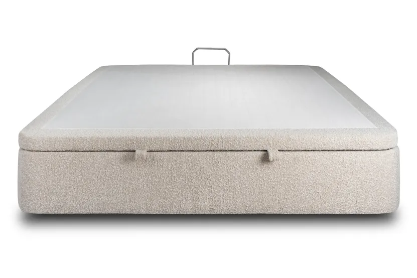 Sommier Coffre 140x200 cm - Bouclette - Beige Clair