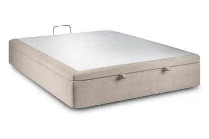 Sommier Coffre 140x190 cm - Toile nattée  - Beige brun