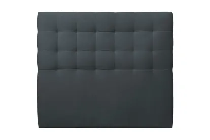 Tête de lit 135 cm Capitonnée - Tissu Velours Gris Anthracite