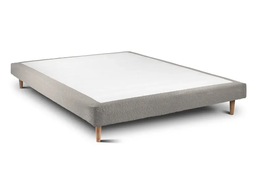 Sommier Tapissier 150x200 cm (déjà monté) - Bouclette - Gris