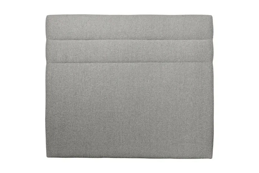 Tête de lit 135 cm Lignes - Tissu Bouclette Gris