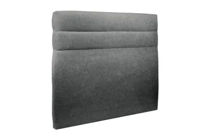 Tête de lit 140 cm Lignes - Tissu Toile Natté Gris Anthracite