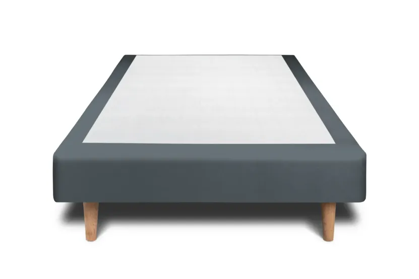 Sommier Tapissier 80x200 cm (déjà monté) - Velours - Gris Anthracite