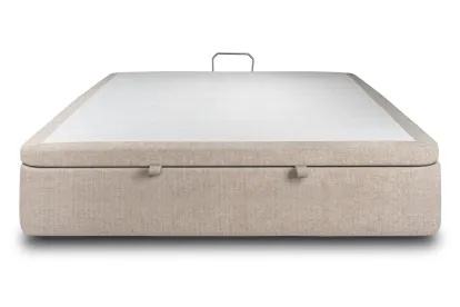 Sommier Coffre 140x200 cm - Toile nattée  - Beige brun