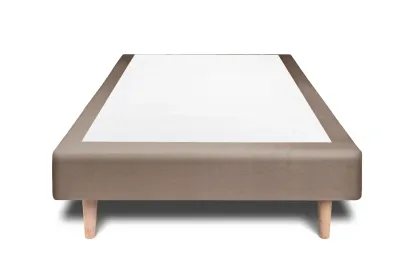 Sommier Tapissier 90x200 cm - H29 cm - Velours - Taupe
