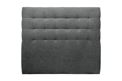 Tête de lit 200 cm Capitonnée - Tissu Toile Natté Gris Anthracite