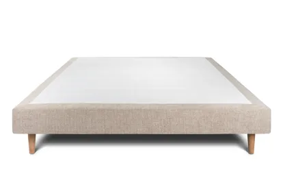Sommier Tapissier 160x200 cm - H29 cm - Toile nattée - Beige brun