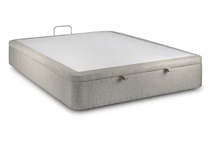 Sommier Coffre 160x200 cm - Bouclette - Gris