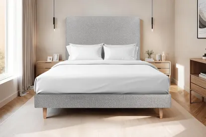 Sommier Tapissier 140x190 cm - H29 cm - Bouclette - Gris