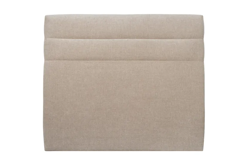 Tête de lit 135 cm Lignes - Tissu Toile Natté Beige Brun