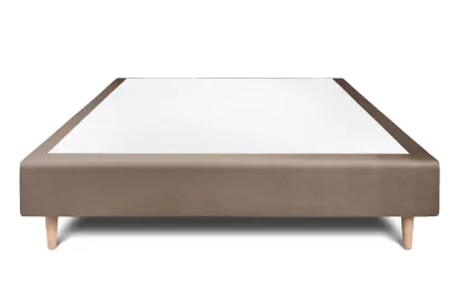 Sommier Tapissier 140x200 cm - H35 cm - Velours - Taupe
