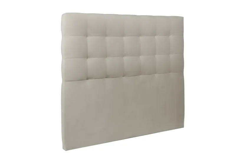 Tête de lit 135 cm Capitonnée - Tissu Velours Taupe