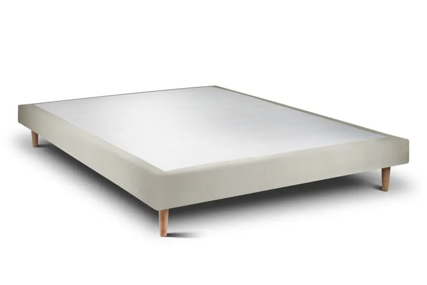 Sommier Tapissier 140x200 cm (déjà monté) - Velours - Taupe