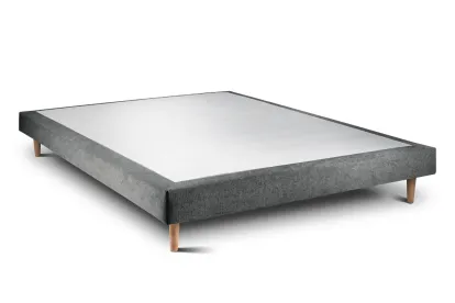Sommier Tapissier 140x200 cm - H29 cm - Toile nattée - Gris anthracite