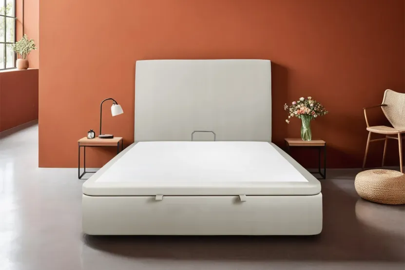 Sommier Coffre 180x200 cm - Velours - Taupe