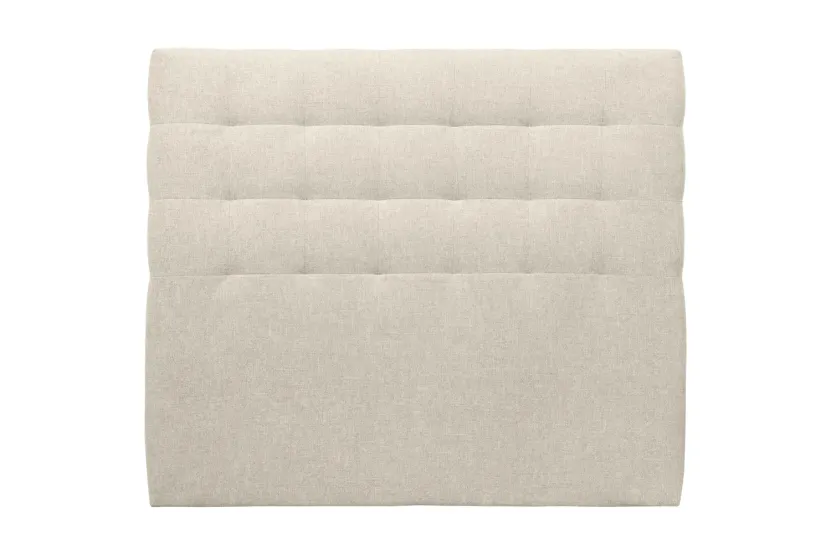 Tête de lit 140 cm Capitonnée - Tissu Toile Natté Beige Clair