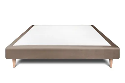 Sommier Tapissier 160x200 cm - H29 cm - Velours - Taupe